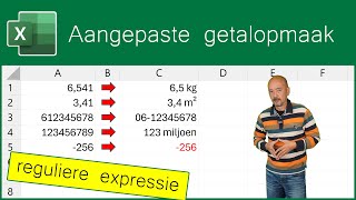 Aangepaste getalopmaak met reguliere expressies [upl. by Eilak]