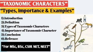 Taxonomic characters  Types and Importance of taxonomic characters  Taxonomy  noteswire [upl. by Danzig808]