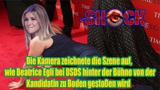 Die Kamera zeichnete die Szene aufin der Beatrice Egli von der Teilnehmerin zu Boden gestoßen wurde [upl. by Johnny56]