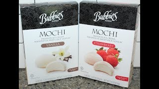 Bubbies Hawaii Mochi Vanilla amp Strawberry Review [upl. by Ortensia]