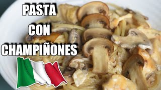 PASTA CON CHAMPIÑONES receta fácil rápida y sencilla para cualquier ocasión [upl. by Ynez]