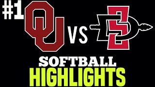 OU vs San Diego State College Softball 2024 Mary Nutter Classic [upl. by Nnyre11]