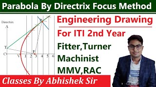 Parabola by Directrix Focus Method  Engineering Drawing Fitter 2nd Year [upl. by Pilihp309]