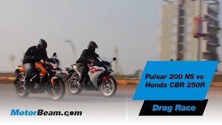 Pulsar 200 NS vs Honda CBR250R  Drag Race [upl. by Eryn677]