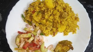 soyabean aloo pulao without onion amp garlic pulao soyabean pulao recipe [upl. by Ahsa810]