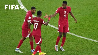 Qatars First Goal At The FIFA World Cup [upl. by Ahsirahc340]