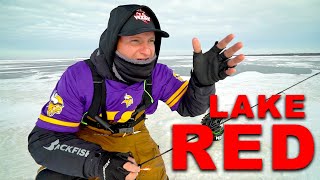 FIRST ICE RED LAKE 2022 ice fishing walleye [upl. by Dnomrej]