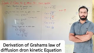 Derivation of Grahams law of diffusion and effusion from kinetic Equation  ch3  11th class Chem [upl. by Nnylyak]