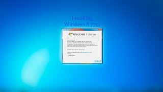 Installing Windows 8 7753 [upl. by Anum]