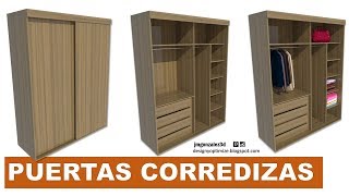 Como Hacer un Armario con Puertas Corredizas  Sistema Corredizo [upl. by Zandt936]