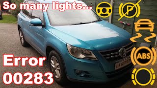 VW Tiguan Multiple faults and warning lights ON Fault finding and repair [upl. by Ness]