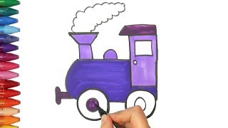 Un Treno  Come disegnare e colora per i bambini [upl. by Ylehsa]