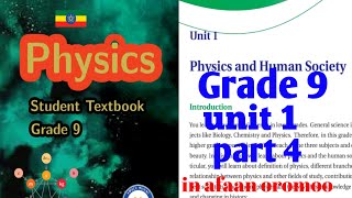 Physics grade 9 unit 1 part 4  in afaan oromoo [upl. by Burck]