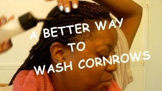 WASHING CORNROWS A BETTER WAY THAT REDUCES FRIZZ [upl. by Annahsirhc]