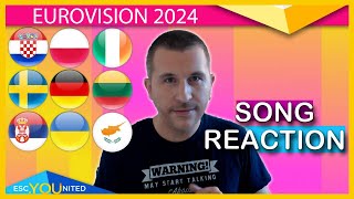 Reaction to the Songs from SemiFinal 1 First Half  SWEDEN amp GERMANY EUROVISION 2024 [upl. by Ruiz758]