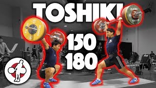 Toshiki Yamamoto Heavy Training 150 Snatch 180 Power CampJ  2017 WWC Training Hall 4k 60 [upl. by Nissy]