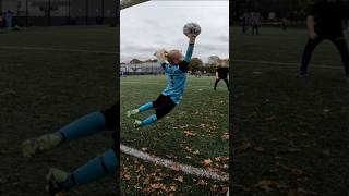 Ollie on fire during warm up fatherandson goalkeepersaves yesollie [upl. by Namielus]