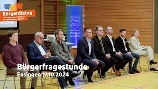 Bürgerdialog 2024 Bürgerfragestunde Ensingen [upl. by Eelirak]