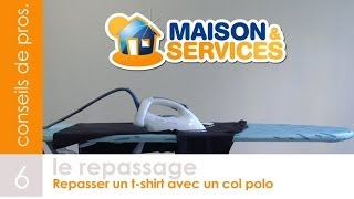 Repasser et plier un tshirt avec un col polo  Vidéo n°6 [upl. by Taft36]