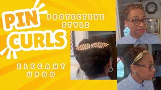 Pin Curls A Protective Style And An Elegant UpDo [upl. by Tolmach910]