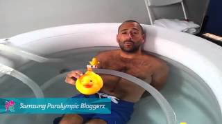 Michael Jeremiasz  Cold bath Paralympics 2012 [upl. by Adnovahs869]