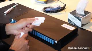 Fiber Optic Cleaning with Kimwipes videoscope and oneclick cleaner [upl. by Aemat]