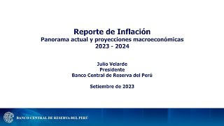 Presentación del Reporte de Inflación Setiembre 2023 [upl. by Massie]