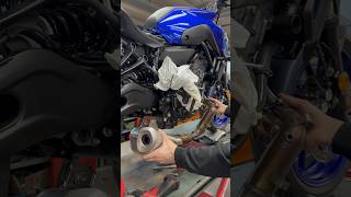 Full Akrapovic on this new Yamaha MT07 yamaha akrapovic shorts [upl. by Anauq]