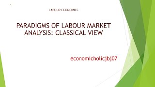 Paradigms of Labour Market Analysis  Classical View in Hindieconomicholic07 [upl. by Lebasi]