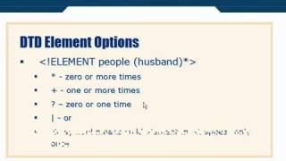 XML Tutorial 26 DTD Schema Element Options [upl. by Adnalor133]