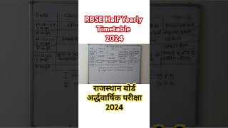 Rbse class 12th11th10th9th half yearly timetable 2024 rajasthan board half yearly timetable 2024 [upl. by Susanna]