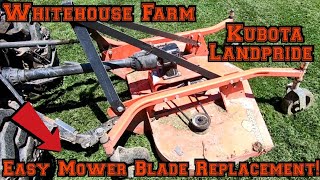 Kubota Landpride FDR 1660 Mower Blade Replacement DIY [upl. by Aicat]