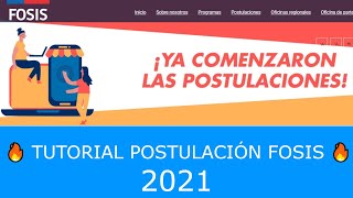 🔥 Cómo postular al FOSIS 2021  Tutorial de postulación FOSIS 2021 🔥 [upl. by Yekcim]