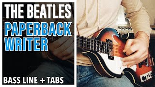 The Beatles  Paperback Writer  BASS LINE Play Along Tabs [upl. by Woody]