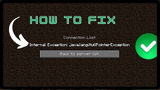 Minecraft  internal exception javalangnullpointerexception minecraft fix [upl. by Sesom]