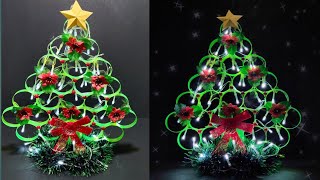 DIY Christmas Decor Christmas Tree Using Plastic BottlesTable Top Christmas Tree Lantern [upl. by Kacy]