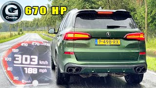 670HP BMW X5 M50i GPOWER  BRUTAL V8 SOUND amp 303KMH ACCELERATION on AUTOBAHN [upl. by Nyre]