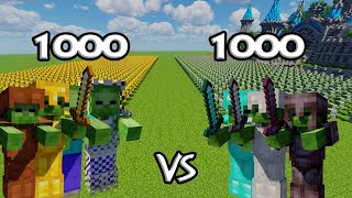 1000 Zombies Vs 1000 Zombies  Minecraft [upl. by Anawaj]