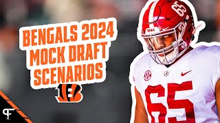 4 Bengals Mock Draft Scenarios Round 1 OT DT WR or Trade [upl. by Gabriella]