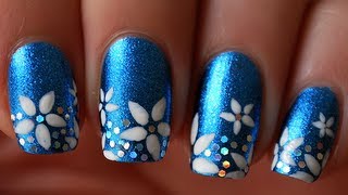 Tuto nail art  les fleurs en forme détoile [upl. by Brandy]