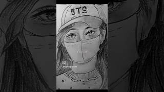 I drew a girl with a face mask and I got weared Girl चित्रbts [upl. by Curkell464]