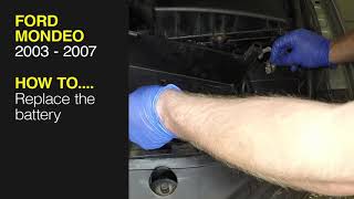 How to Replace the battery on a Ford Mondeo 2003 to 2007 [upl. by Anyar208]