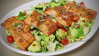 Salmon Avocado Cucumber salad recipe [upl. by Tayib22]