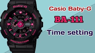 How To Setting Time Casio BabyG BA111  TrendWatchLab [upl. by Clapper]