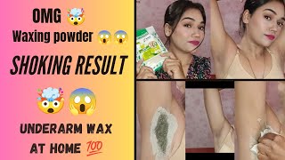 How to do underarm wax using waxing powder 😱💯  Underarm wax at home  self underarm wax at home [upl. by Shayne520]