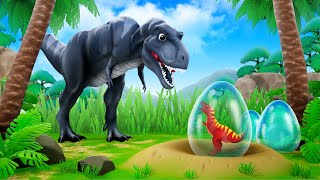 Giant Black TRex Protects and Rescues Eggs from Other Dinos  Heartwarming Dinosaur Cartoons [upl. by Malissia]