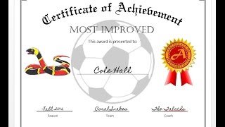 How to easily make a certificate of achievement award with MS Word [upl. by Savdeep]