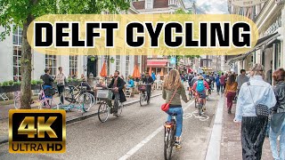 🇳🇱 CYCLING TOUR  DELFT THE MOST BEUTIFUL DUTCH CITY 4K HDR 2024 ☀️ [upl. by Ajiat907]