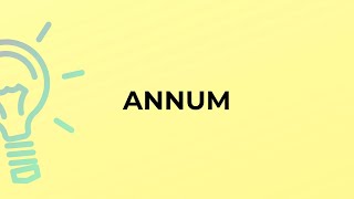 What is the meaning of the word ANNUM [upl. by Ojahtnamas901]