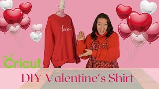 DIY Valentines Shirt with Cricut HTV [upl. by Jacklyn]